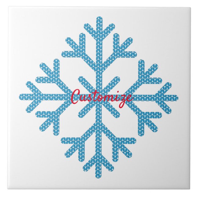 Icy Blue Snowflake Thunder_Cove Ceramic Tile (Front)