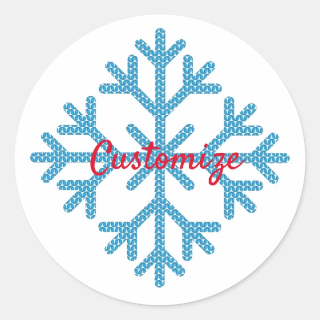 Icy Blue Snowflake Thunder_Cove     Classic Round Sticker (Front)
