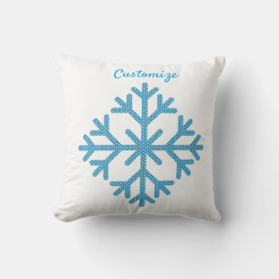 Icy Blue Snowflake Thunder_Cove Cushion
