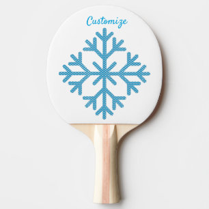 Icy Blue Snowflake Thunder_Cove Ping Pong Paddle