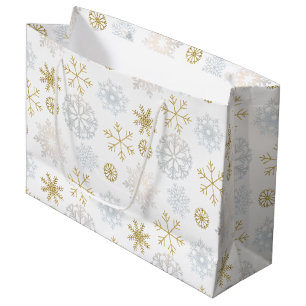 Icy Blue Snowflake Winter Gift Bag