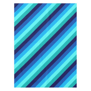 Icy Blue Teal Stripes Small Tablecloth