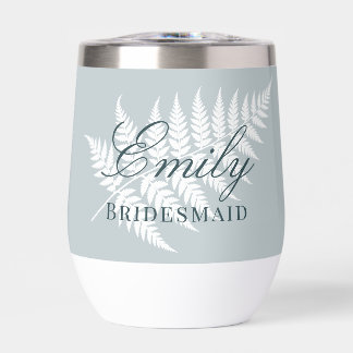 Icy Blue White Fern Bridesmaid White
