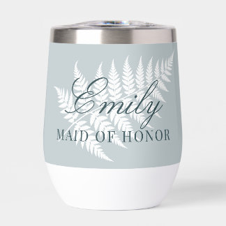 Icy Blue White Fern Maid of Honour White