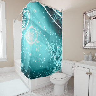 Icy Blue Winter Shower Curtain
