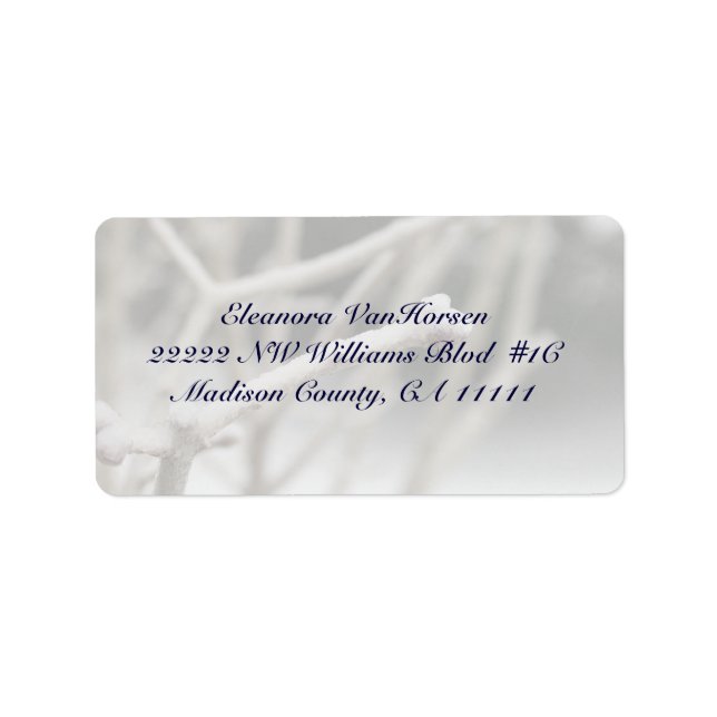 Icy Branch in Winter Customizeable Address Label (Front)