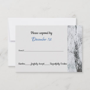 Icy Branches Winter Wonderland Wedding RSVP Invitation
