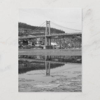 Icy Bridge Tower Reflection Postcard