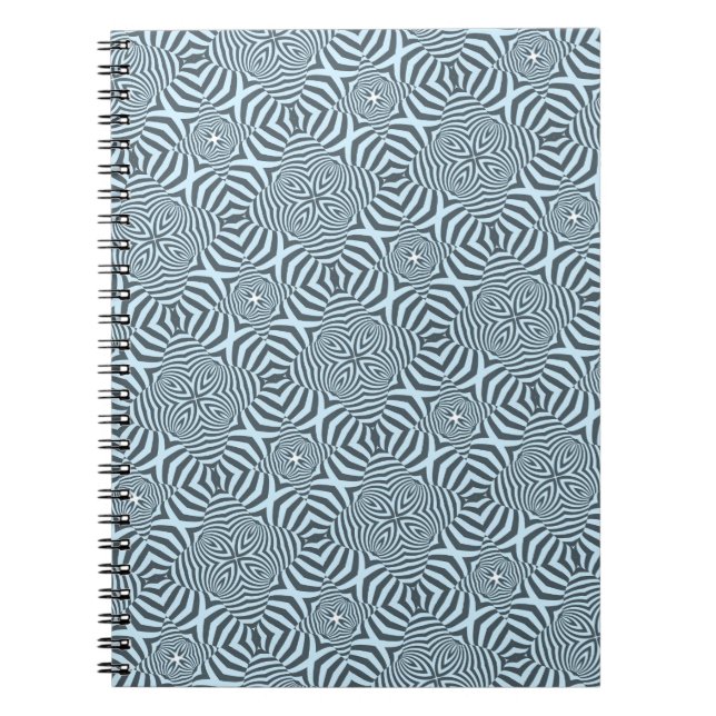 Icy Coloured Abstract Arabesque Pattern Notebook (Front)