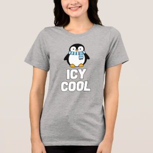 Icy Cool Cute Penguin in Scarf Winter Chill Tri-Blend Shirt