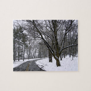 Icy Deserted Road Jigsaw Puzzle