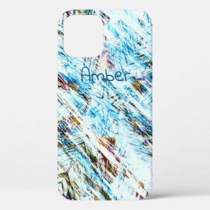 Icy Distressed Winter Striped Personalised iPhone 12 Pro Case