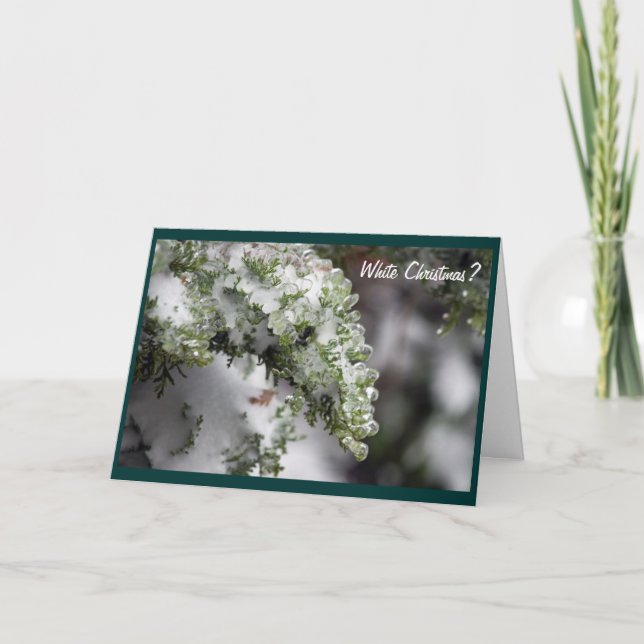 Icy Evergreen Christmas Card (Front)