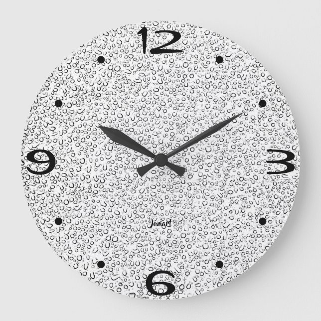 Icy Fog Grey Dapple Modern Bathroom Wall Timepiece Large Clock (Front)