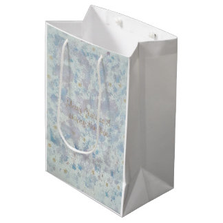 Icy Frost Pewter Snowflake Xmas Happy New Year Medium Gift Bag