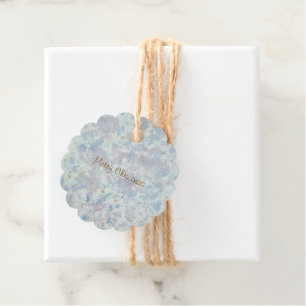 Icy Frost Winter Wonderland Scalloped Xmas Favour Tags
