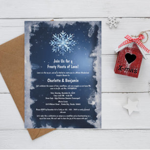 Icy frosty Winter Snowflake Couple Shower Invitation