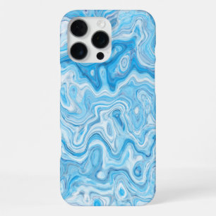 Icy Glacier Blue Marble Texture Abstract Liquid iPhone 16 Pro Max Case