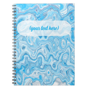 Icy Glacier Blue Marble Texture Abstract Liquid Notebook