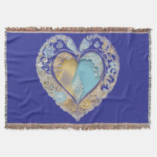 Icy Heart Icy Flame AI art Throw Blanket