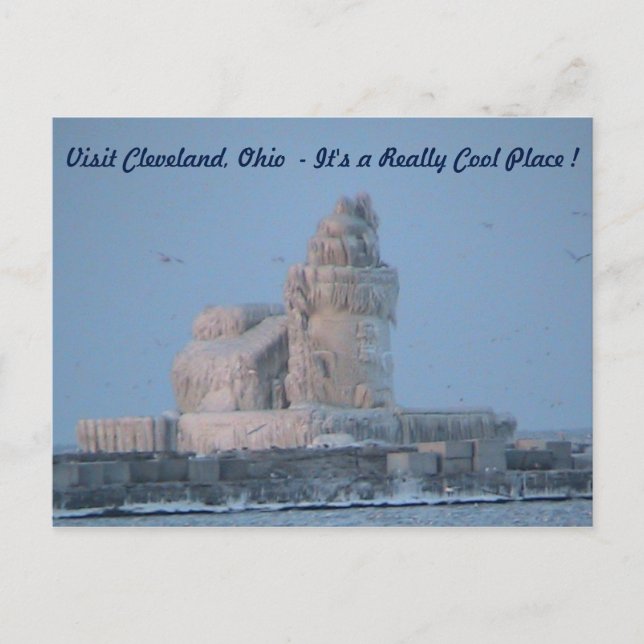 Icy Lighthouse (Visit Cleveland) Postcard (Front)