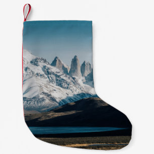 ICY MOUNTAIN SCENERY SMALL CHRISTMAS STOCKING