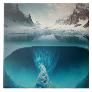 Icy Mountain View Ceramic Tile