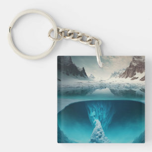 Icy Mountain View Key Ring