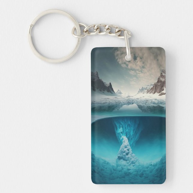 Icy Mountain View Key Ring (Front)