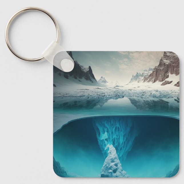 Icy Mountain View Key Ring (Front)