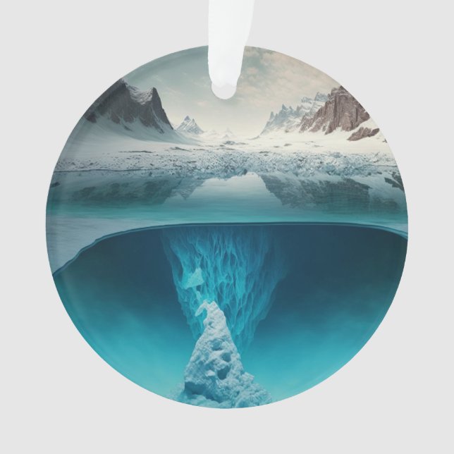 Icy Mountain View Ornament (Front)