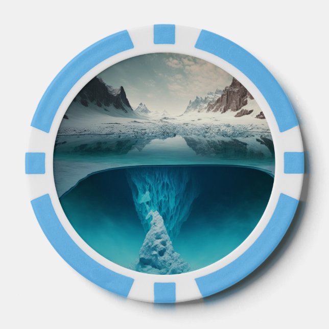 Icy Mountain View Poker Chips (Front)