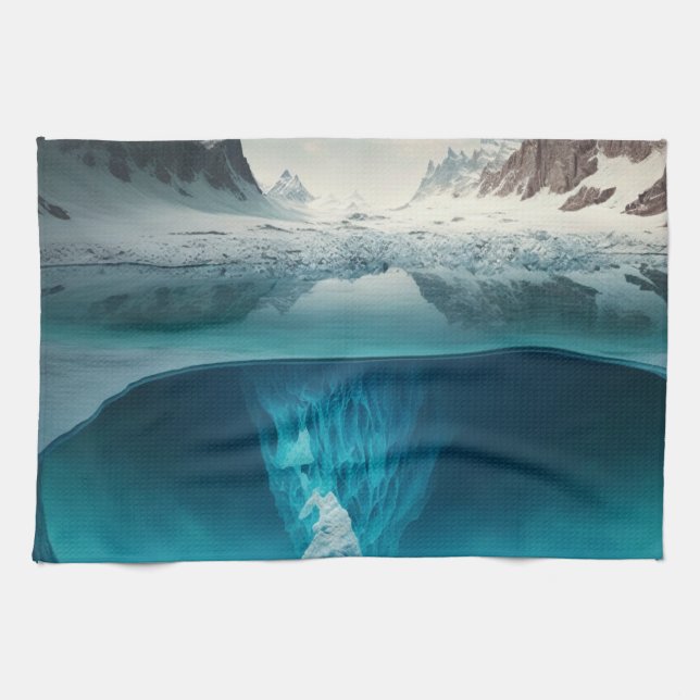 Icy Mountain View Tea Towel (Horizontal)