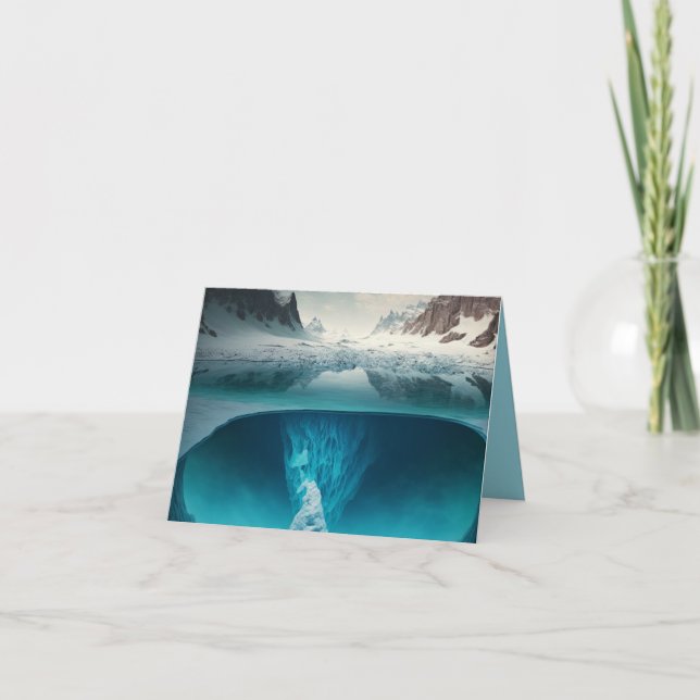 Icy Mountain View Thank You Card (Front)
