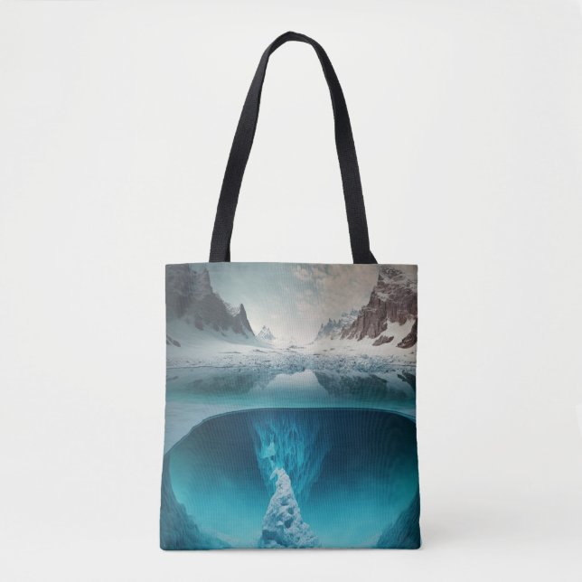 Icy Mountain View Tote Bag (Front)