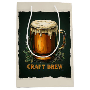 Icy Mug of Craft Brew Illustration Medium Gift Bag