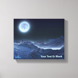 Icy Planet, Frozen Moon Canvas Print