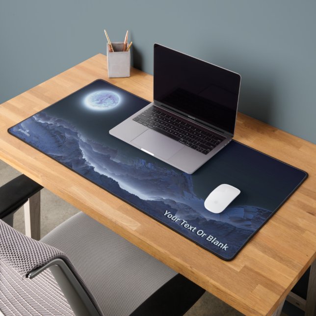 Icy Planet, Frozen Moon Desk Mat (Office 2)