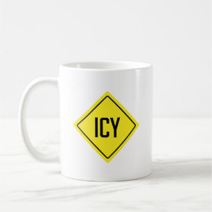 Icy Road Sign Classic Mug