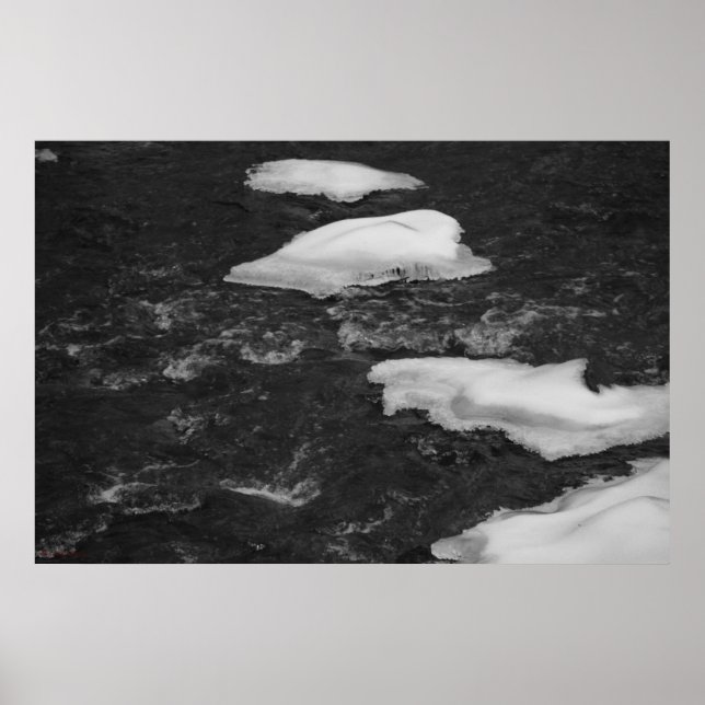 Icy Rocks in the River Poster (Front)