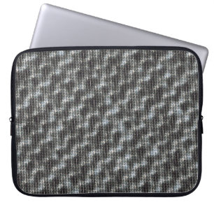 Icy slate geometric woven abstract pattern 1275 laptop sleeve