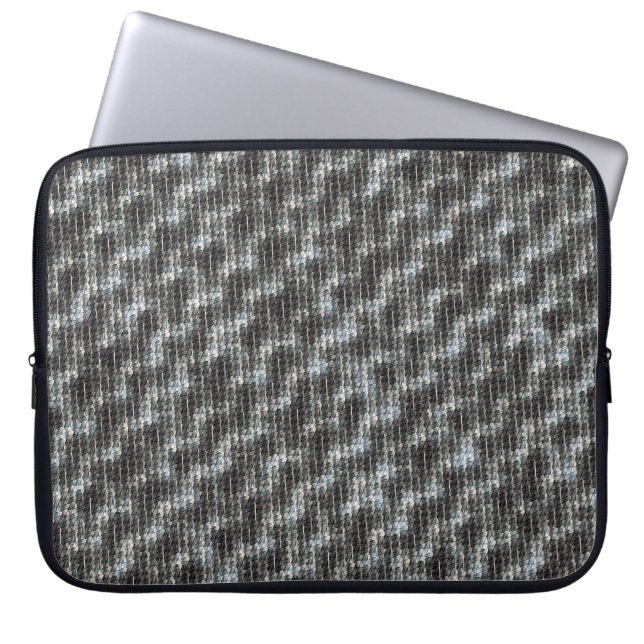 Icy slate geometric woven abstract pattern 1275 laptop sleeve (Front)
