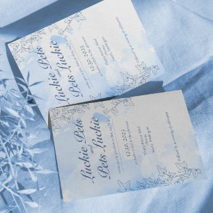 Icy snow fairytale wedding engagement invitation 