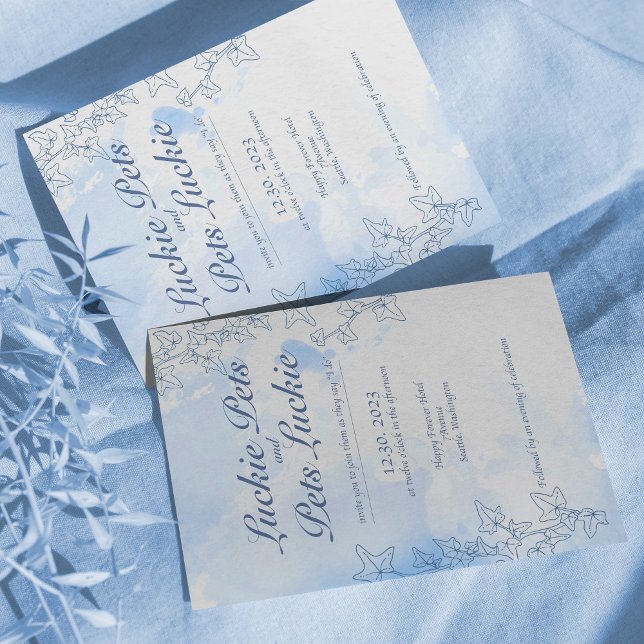 Icy snow fairytale wedding engagement invitation  (Creator Uploaded)