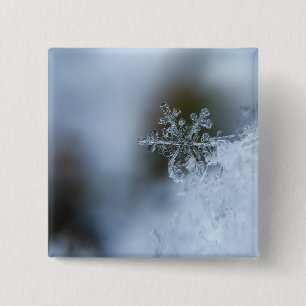 Icy Snowflake 15 Cm Square Badge