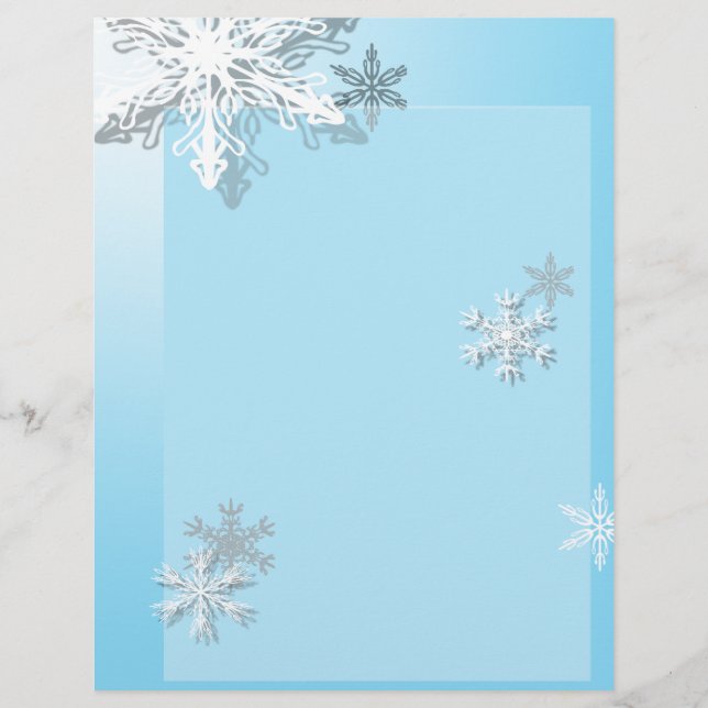 Icy Snowflake Letterhead Stationary (Front)