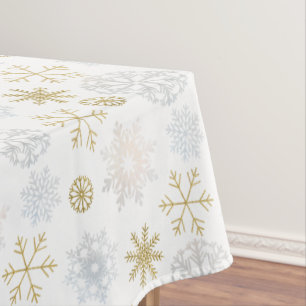 Icy Snowflake Winter Baby Shower Tablecloth