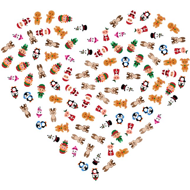 Icy what you did there, Funny  Invitation (Holiday-themed heart pattern filled with festive details like snowflakes, holly, candy can)