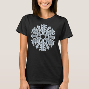 Icy White Frozen Snowflake Elegant Christmas Frost T-Shirt