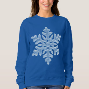 Icy White Frozen Snowflake Elegant Merry Christmas Sweatshirt